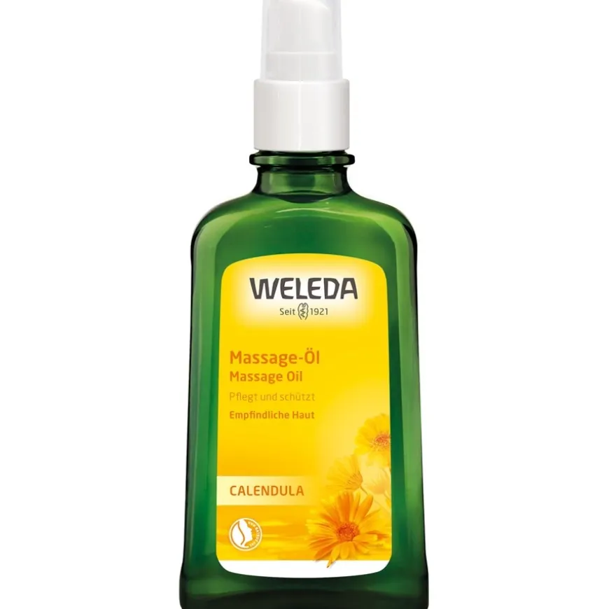 Calendula massageolie, Verzorgt en voedt de gevoelige huid en houdt haar glad en soepel