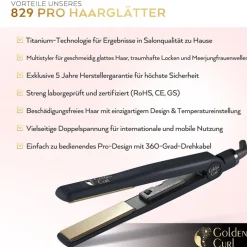 De gouden straightener met titanium platen