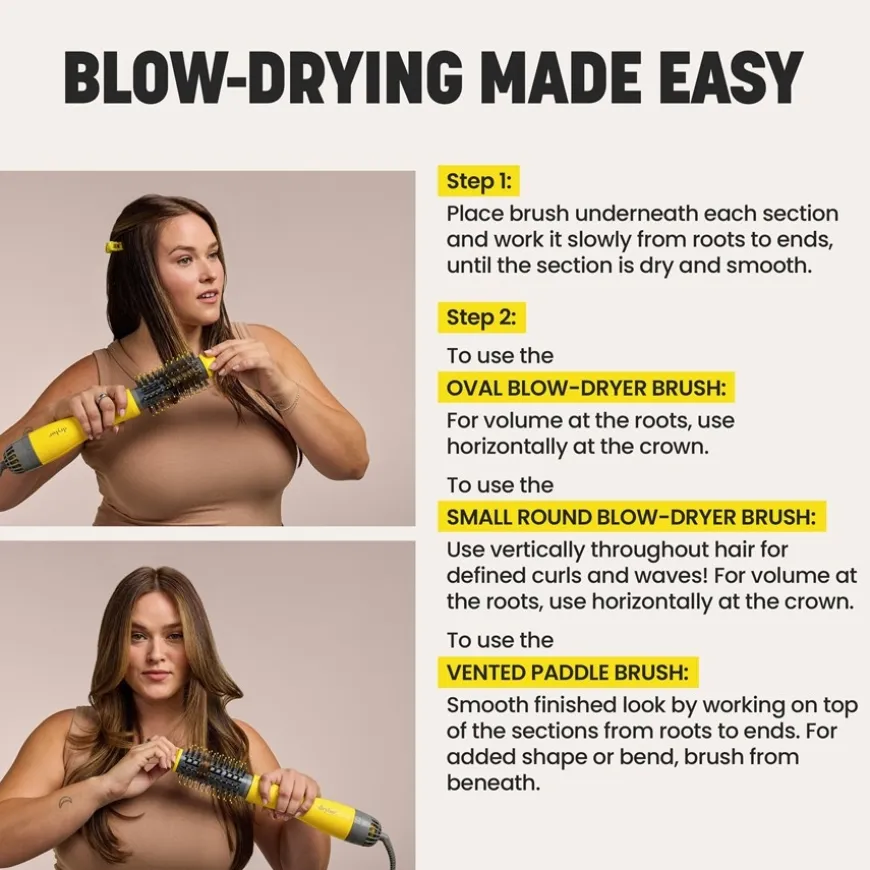 De Triple Shot Verwisselbare Föhnborstel