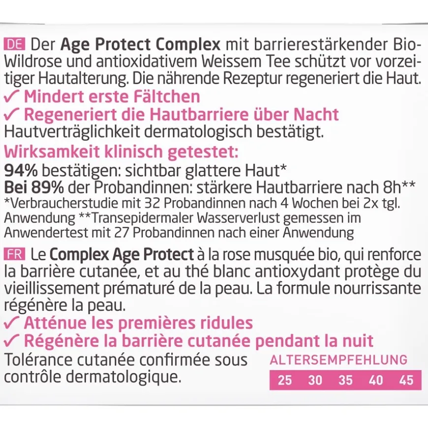 Gladmakende Nachtverzorging Wilde Roos & Witte Thee, Versterkt de huidbarrière, vermindert de eerste rimpels