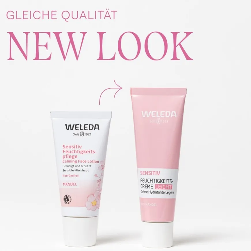 Hydraterende Gevoelige Crème Licht Amandel, Geurvrij met biologische amandelolie voor de gevoelige gemengde huid