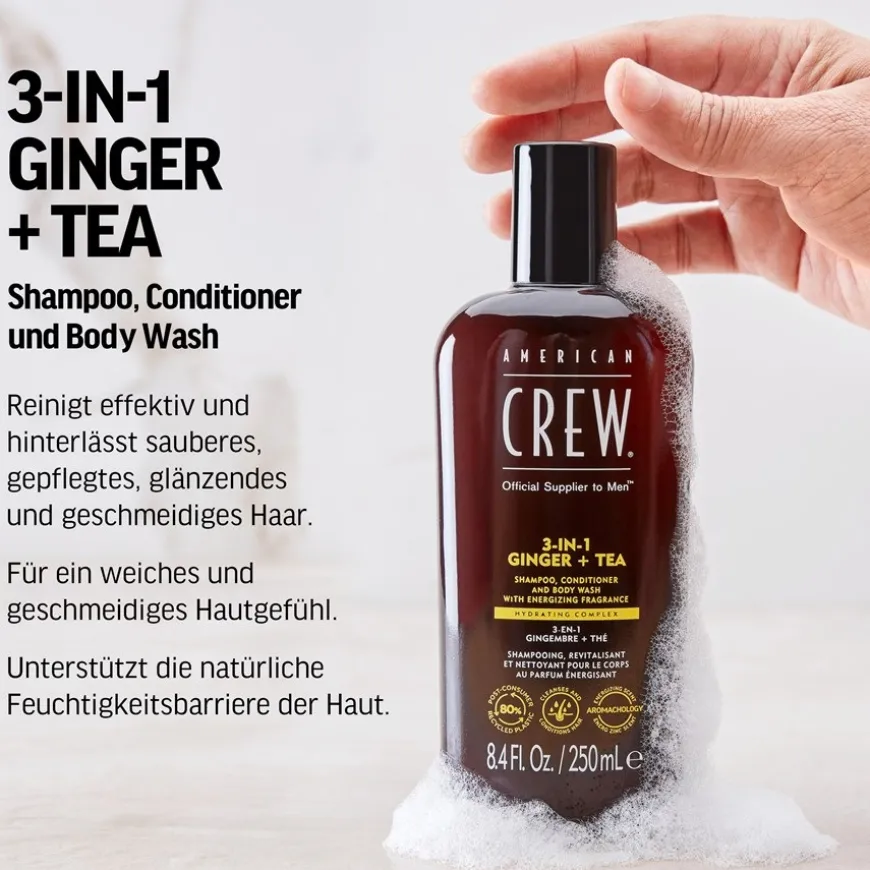 3-in-1 Ginger + Tea Shampoo, Conditioner and Body Wash