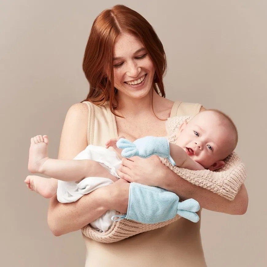 Kids Face & Body Wash Gloves Blue, Kinderen