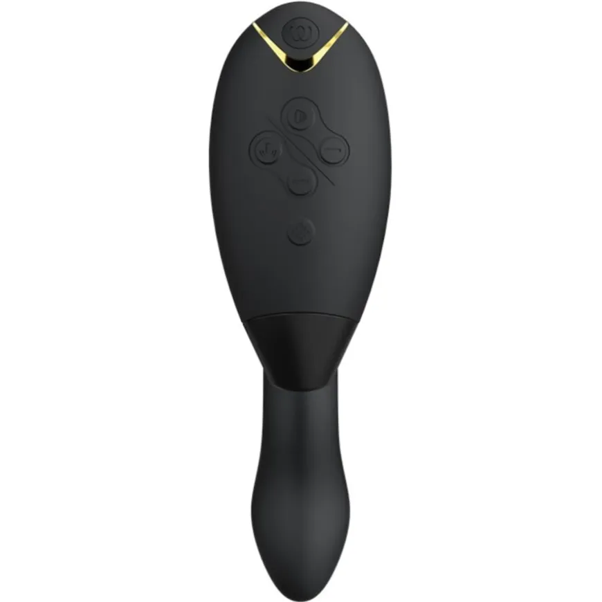 Luxe dubbele stimulator met Pleasure Air-technologie voor de clitoris en vibratie voor de G-Spot, Zwart