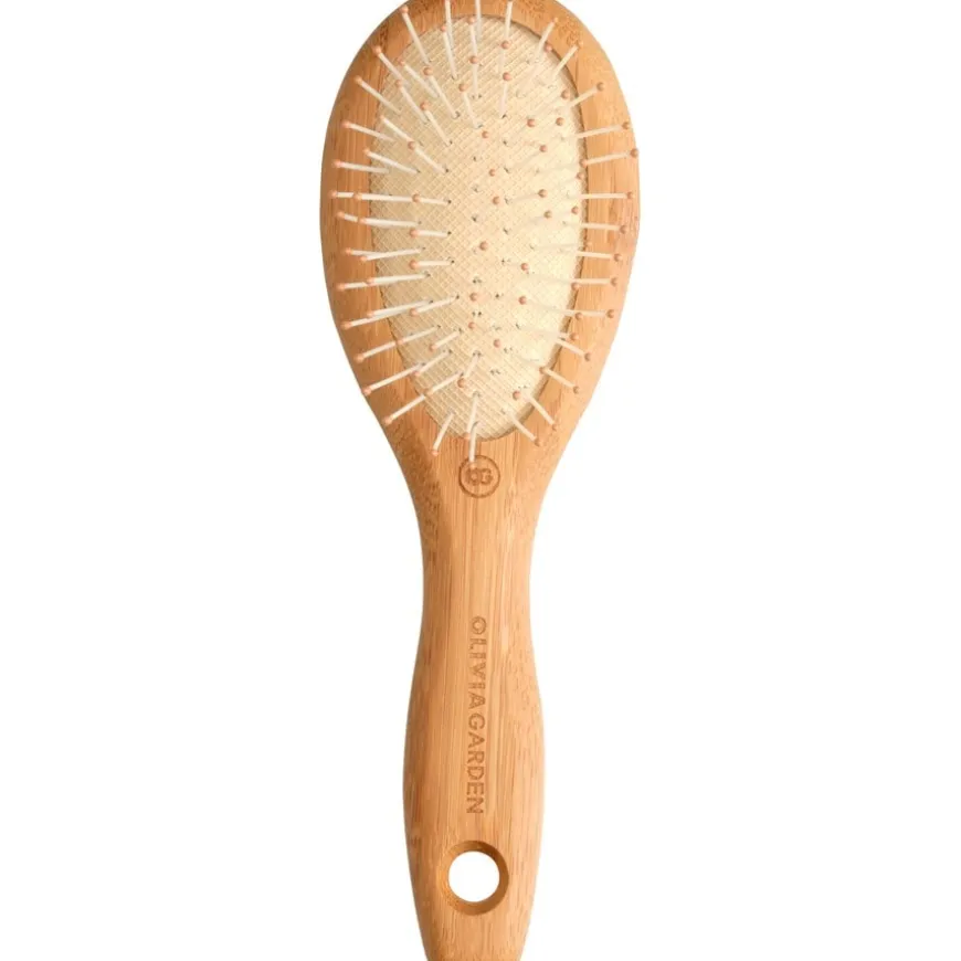 Ontwarrende bamboe borstel met noppende nylon haren