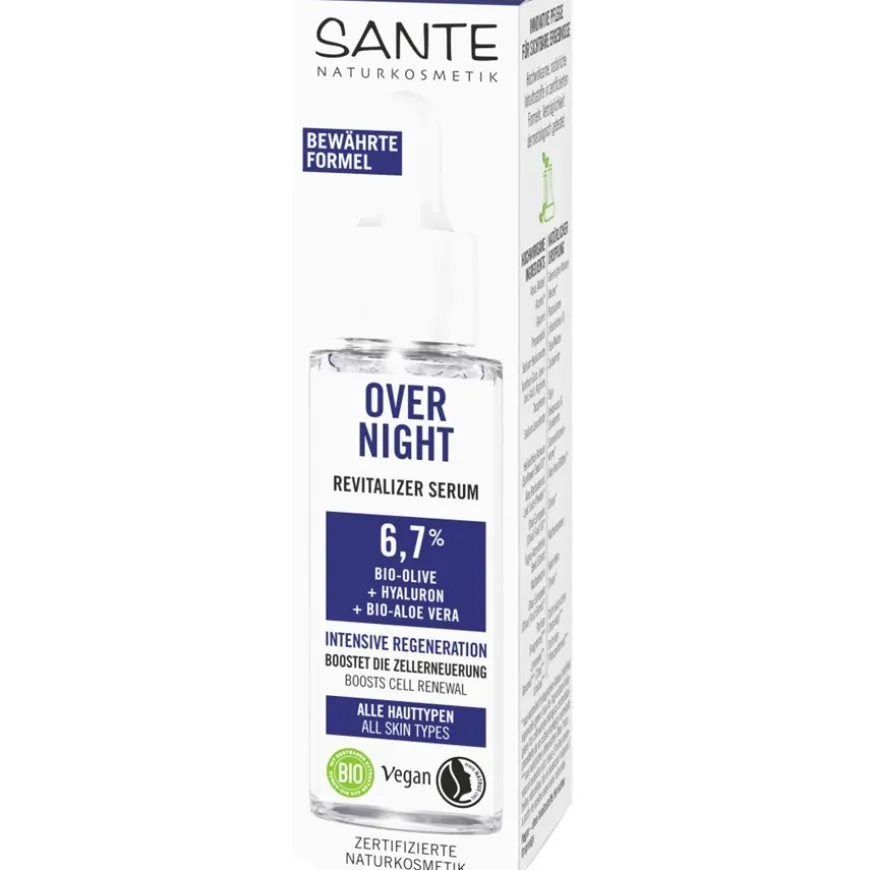 Overnight Revitaliser Serum met organische olijf, hyaluronzuur & organische aloë vera