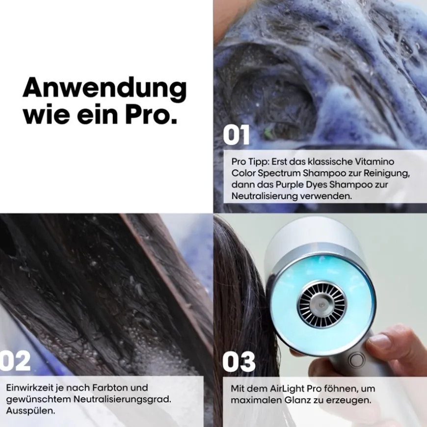Paarse kleurstoffen shampoo