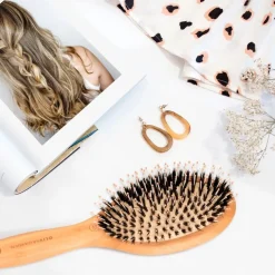 Pneumatische borstel van bamboe, Met wildzwijn/nylon borstelharen