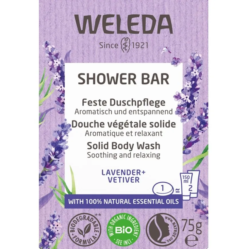 Shower Bar Solid Doucheverzorging Lavendel + Vetiver, Aromatische, ontspannende geur