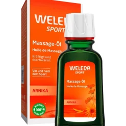 Sport Massageolie Arnica, De massage stimuleert de bloedsomloop, verwarmt en versoepelt de spieren