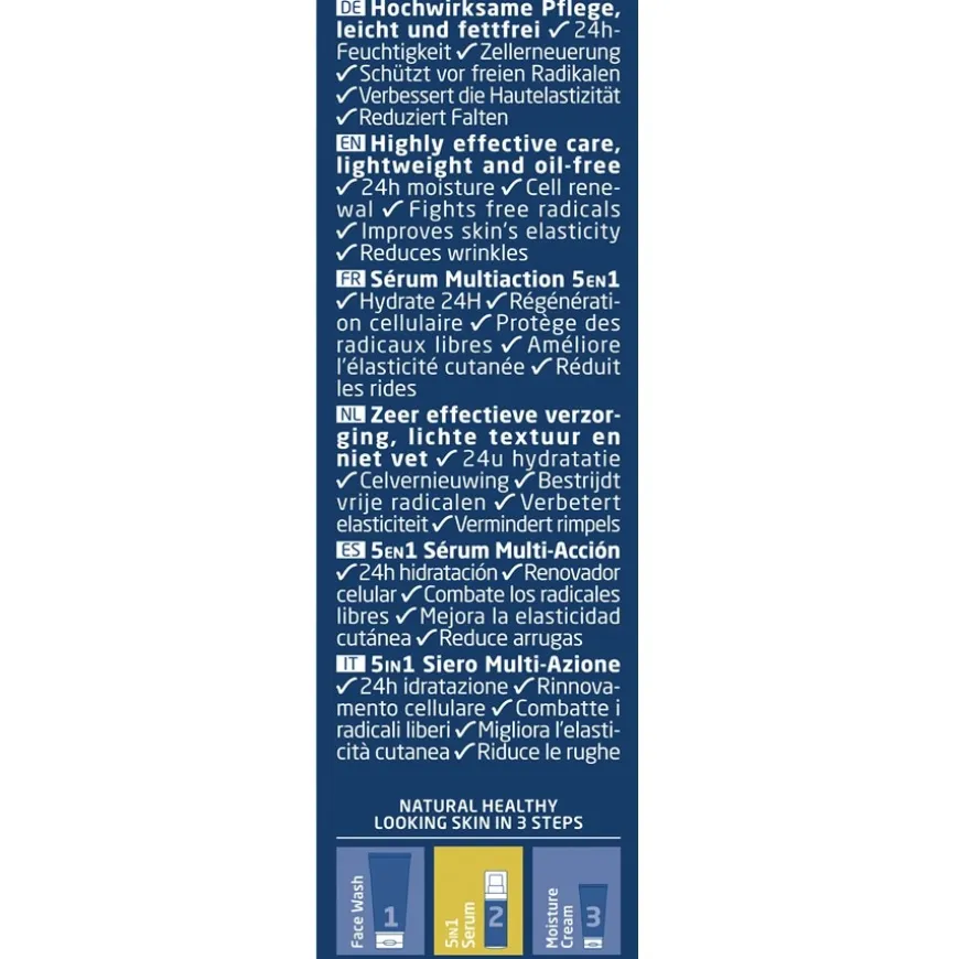 Voor mannen 5in1 Multi-Action Serum, Voor 24 uur hydratatie en een stevige huid