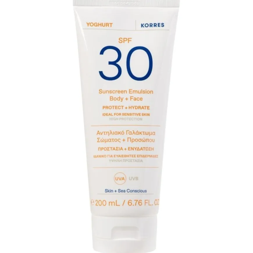 Yoghurt zonbeschermingsemulsie voor lichaam en gezicht SPF30