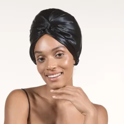Zijden Haar Tulband Zwart